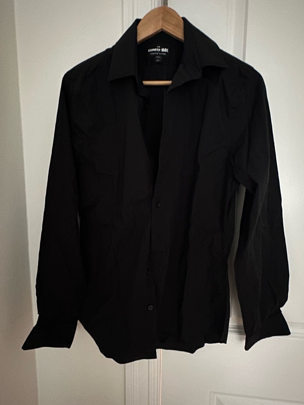 Express Black Men's Dress Shirt - Slim Collar